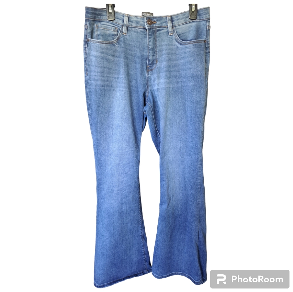 Bold Elements "Cut to Curve" Wide  Leg Blue Jeans Size 14